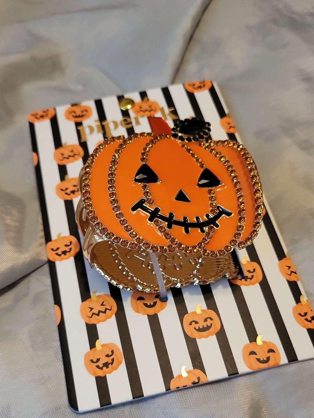 Piper K Jack O'lantern Pumpkin Hair Clip Lp M